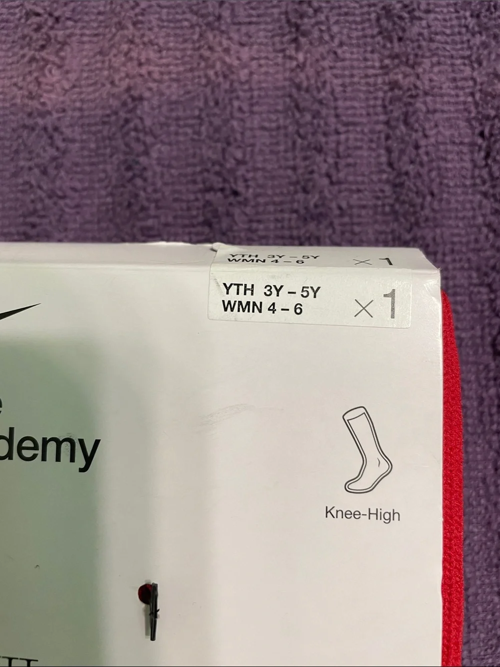 Nike Academy Knee-High Soccer Socks - Red with White Swoosh